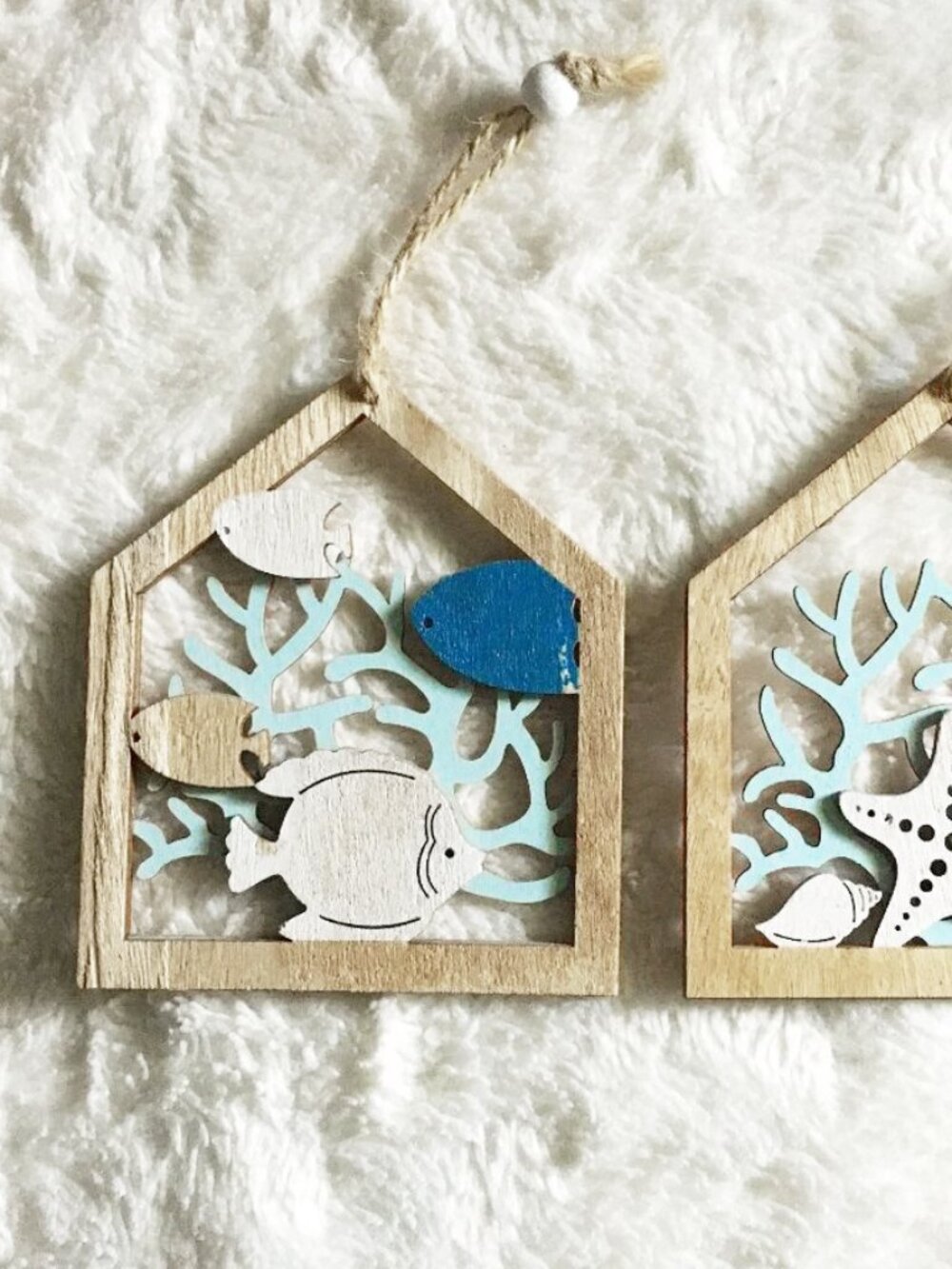 Two Wooden Die Cut Rustic Beach House Coastal Wall Decor Set